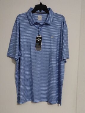 Callaway Blue Geo-Pattern Men’s Polo Shirt